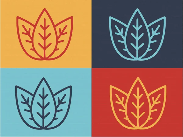 Modèle Logo Aromatique Basilic Icône Plate Simple Vert Aromatique Herbe — Image vectorielle