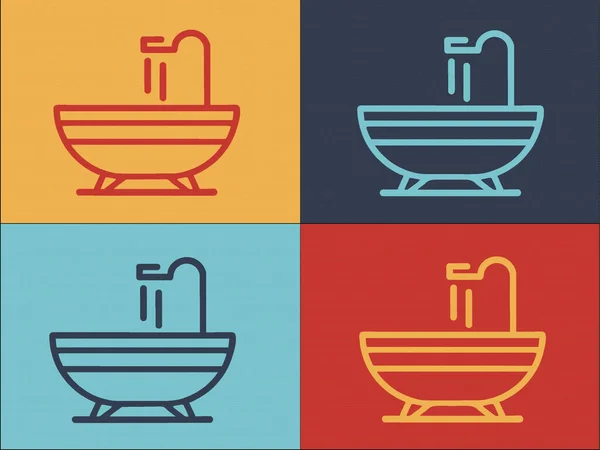 Modelo Logotipo Esgoto Banho Ícone Liso Simples Esgoto Água Banheiro —  Vetores de Stock