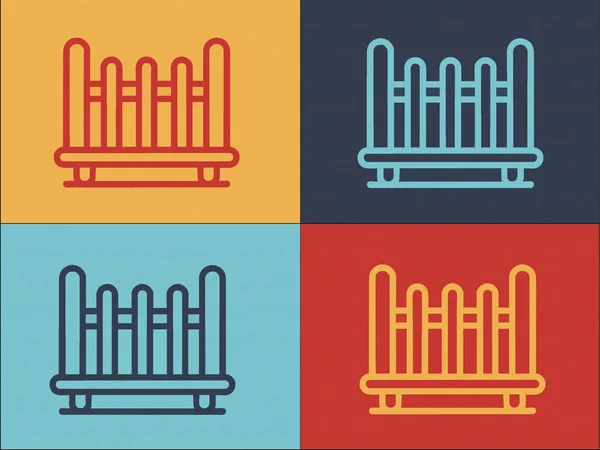 Modèle Logo Lit Enfant Chambre Coucher Icône Plate Simple Lit — Image vectorielle