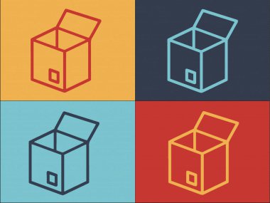 Doğum günü Kutusu Logo Şablonu, Basit Düz Doğum günü Simgesi, Tatil, Hediye