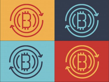 Bitcoin Para Birimi Logo Şablonu, Para Biriminin Basit Düz Simgesi, Bitcoin, İş Simgesi