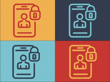 Kara Liste Akıllı Telefon Logo Şablonu, Akıllı Telefonun Basit Düz Simgesi, Kara Liste, Vektör