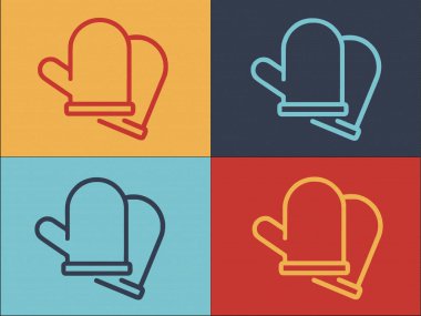 Demirci Eldivenleri Logo Şablonu, Demircinin Basit Düz Simgesi, Metal, Demir