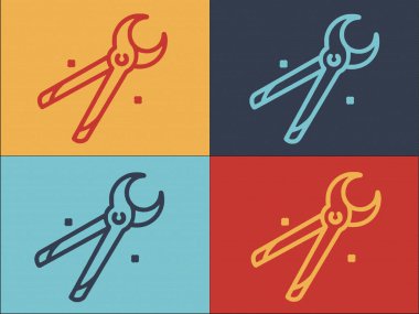 Demirci Kerpeten Logo Şablonu, Demircinin Basit Düz Simgesi, Atölye, Metal