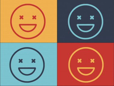 Kör Emoji Logo Şablonu, Basit Düz Görüntü Simgesi, Kör, Emoji