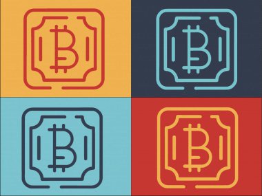 Blokchain Kare Logo Şablonu, Basit Düz Kare Simgesi, Teknoloji, Dijital