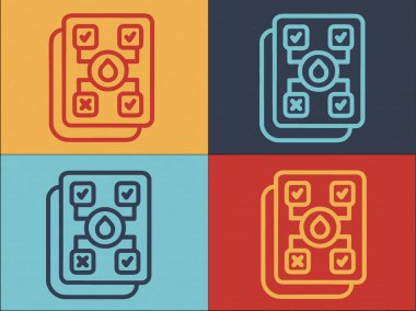 Kan Analizi Logo Şablonu, Basit Düz Test, Tıbbi, Ekipman Simgesi