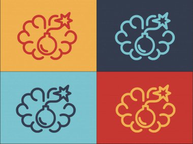 bomba gerilimi simgesi renk arkaplanında izole 