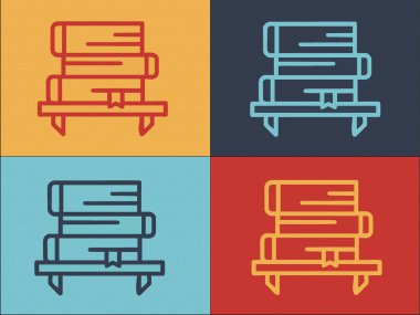 Kitaplık Logo Şablonu, Kitaplık, Kütüphane, Rafın Basit Düz Simgesi