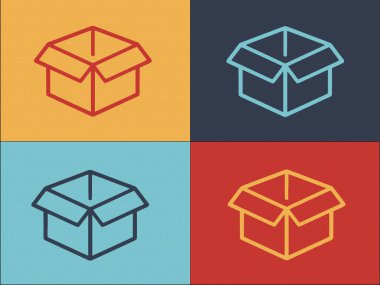 Kutu Atık Logo Şablonu, Kutunun Basit Düz Simgesi, Atık, Çöp