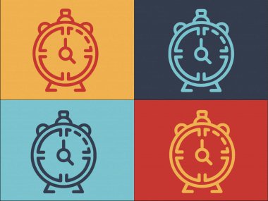 Beyin Fırtınası Alarmı Logo Şablonu, Saatin Basit Düz Simgesi, Zaman, Alarm