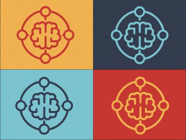 Beyin Fırtınası İşlem Logo Şablonu, Basit Düz İşletme Simgesi, Beyin Fırtınası, Pazarlama