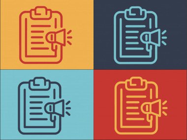 Marka Büyükelçisi Pano Logo Şablonu, Basit Düz İş Simgesi, İletişim, Vektör