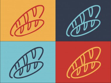 Göçmenler için Ekmek Logo Şablonu, Basit Düz Gıda Simgesi, Ekmek, Göçmenlik