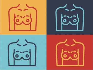 Göğüs Düzeltme Logo Şablonu, Basit Düz Göğüs, Plastik, Düzeltme Simgesi