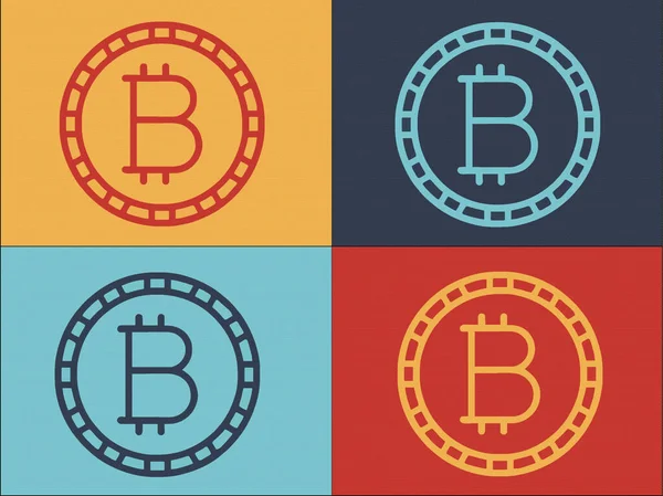 Bitcoin Exchange Logó Sablon Egyszerű Lapos Ikon Bitcoin Pénz Csere — Stock Vector