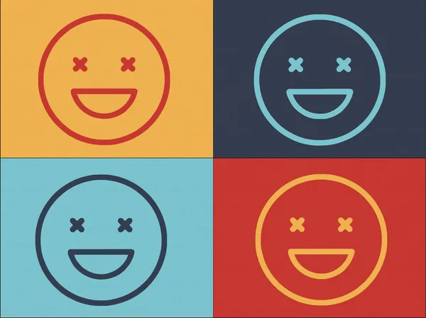 Blinde Emoji Logo Vorlage Einfache Flache Ikone Der Illustration Blinde — Stockvektor