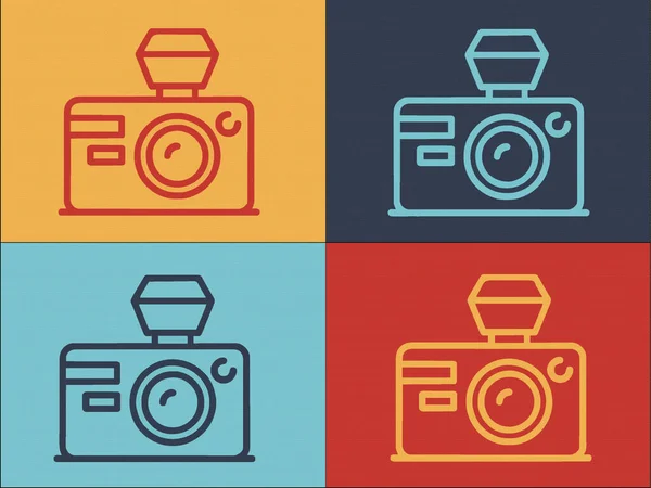 Bloggaaja Kameran Logo Malli Yksinkertainen Tasainen Kuvake Video Kamera Bloggaaja — vektorikuva