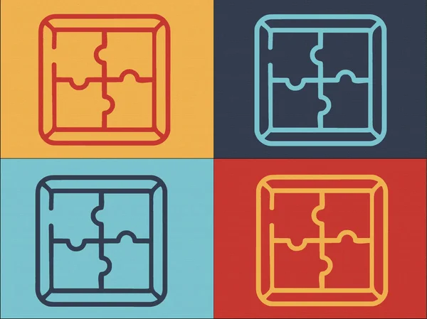 Brainstorming Puzzle Logo Template Ícone Liso Simples Conectar Negócios Puzzle — Vetor de Stock