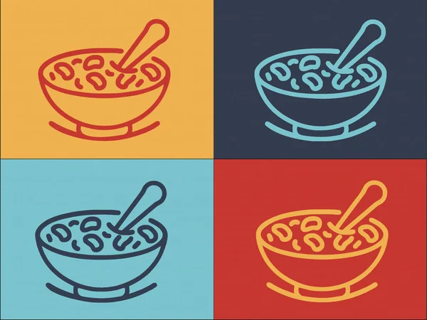 Modello Logo Dei Fiocchi Cereali Colazione Icona Piatta Semplice Colazione — Vettoriale Stock