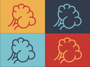 Brokoli Protein Logo Şablonu, Basit Düz Gıda Simgesi, Brokoli, Sebze