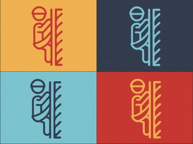 İnşaatçı Yüksek Çalışma Logosu Şablonu, Basit İnşaat Düz Simgesi, Endüstri, İnşaatçı