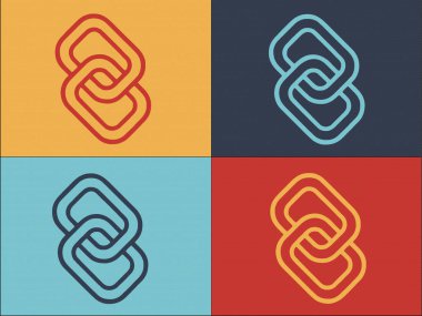 İş İşbirliği Zincirleri Logo Şablonu, Basit Düz Zincir Simgesi, İş, Ortaklık