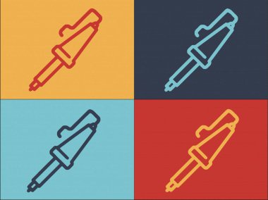 Kablo Lehim Logo Şablonu, Lehim 'in Basit Düz Simgesi, Teknoloji, Kablo