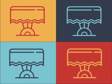 Kafe Masa Logosu Şablonu, Lokantanın Basit Düz Simgesi, Masa, Kafe