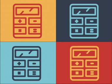 Hesaplayıcı Aygıt Logo Şablonu, Hesap Makinesinin Basit Düz Simgesi, Aygıt, İş