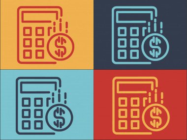Hesap Makinesi Doları Logo Şablonu, Para, Finans, Hesaplayıcı Basit Düz Simgesi