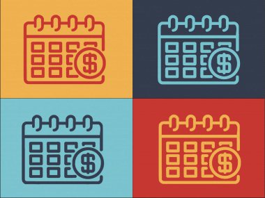 Takvim Doları Logo Şablonu, Dolar, Para, Finans Basit Düz Simgesi