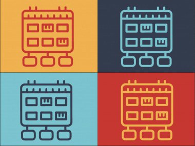 Takvim Görev Zamanlaması Logo Şablonu, Takvimin Basit Düz Simgesi, Zamanlama, Görev