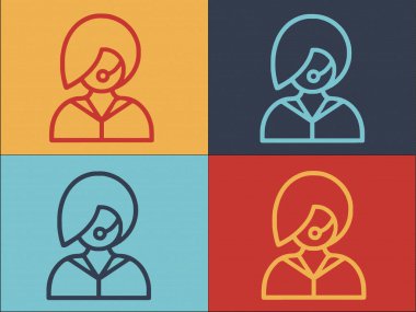 Çağrı Merkezi Öğrenci Logosu Şablonu, Öğrencilerin Basit Düz Simgesi, İnsanlar, Ofis