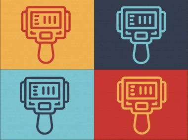 Kamera Termal Görüntüleyici Logo Şablonu, Kameranın Basit Düz Simgesi, Sıcaklık, Teknoloji