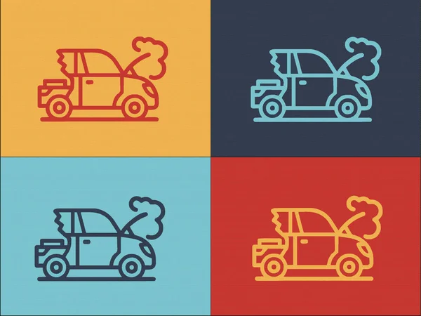 Gebrochene Auto Logo Vorlage Einfache Flache Ikone Von Auto Fahrzeug — Stockvektor