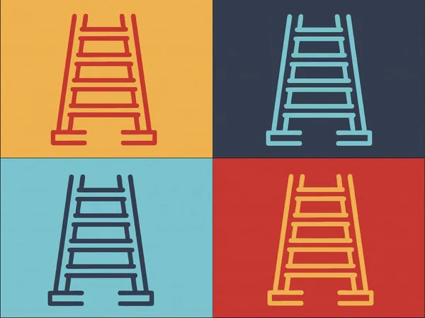 Gebäude Step Ladder Logo Template Einfache Flache Ikone Der Leiter — Stockvektor