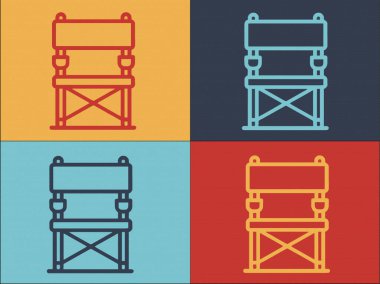 Kamp Sandalyesi Logosu Şablonu, Doğanın Basit Düz Simgesi, Sandalye, Seyahat