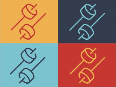 Ateş Logosu Şablonu 'nda Marshmallow Kampı, Basit Ateş Simgesi, Kamp Ateşi, Şenlik Ateşi