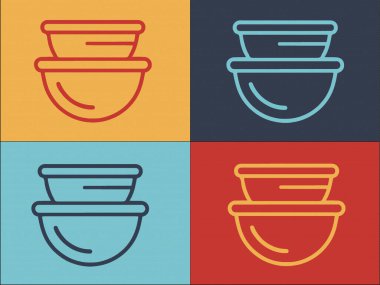 Kamp alanı yiyecek saksıları logo şablonu, basit ikon yiyecek, esrar, kamp