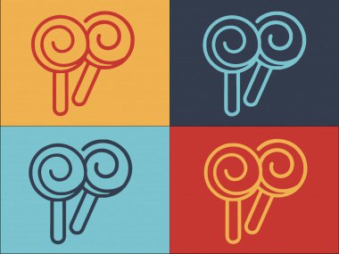 Candy Lolly Logo Şablonu, Şekerin Basit Düz Simgesi, Lolly, Şeker