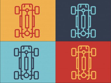 Otomobil Tekerlekleri Temel Logo Şablonu, Tekerleğin Basit Düz Simgesi, Otomobil, Lastik