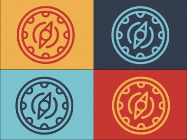 Kariyer Pusula Logo Şablonu, Pusula 'nın Basit Düz Simgesi, Kariyer, Yönetmen
