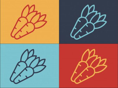 Havuç Protein Logo Şablonu, Proteinin Basit Düz Simgesi, Sağlıklı, Havuç