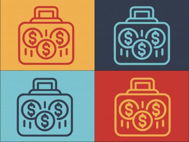 Dosya Temizleme Para Logosu Şablonu, Davanın Basit Düz Simgesi, Para, Çamaşır