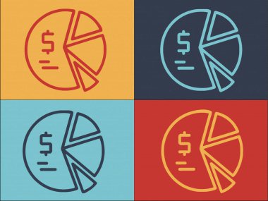 Cash Graphic Pie Logo Şablonu, Grafik, Diyagram, Grafik Basit Düz Simgesi