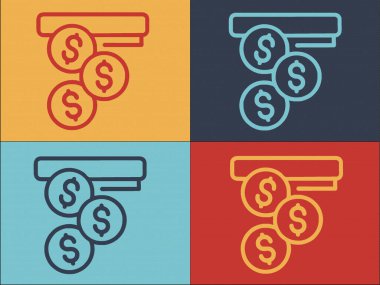 Kumarhane Doları Logo Şablonu, Kumarhanenin Basit Düz Simgesi, Para Birimi, Para Birimi