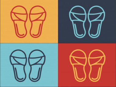 Sıradan Sandals Logo Şablonu, Basit Düz Moda Simgesi, Sıradan, Ayakkabı