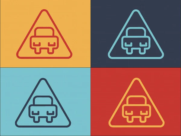 Car Dashboard Sign Logo Template Simple Flat Icon Dashboard Car — Stock Vector