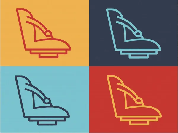 Plantilla Del Logotipo Del Asiento Del Coche Icono Plano Simple — Archivo Imágenes Vectoriales